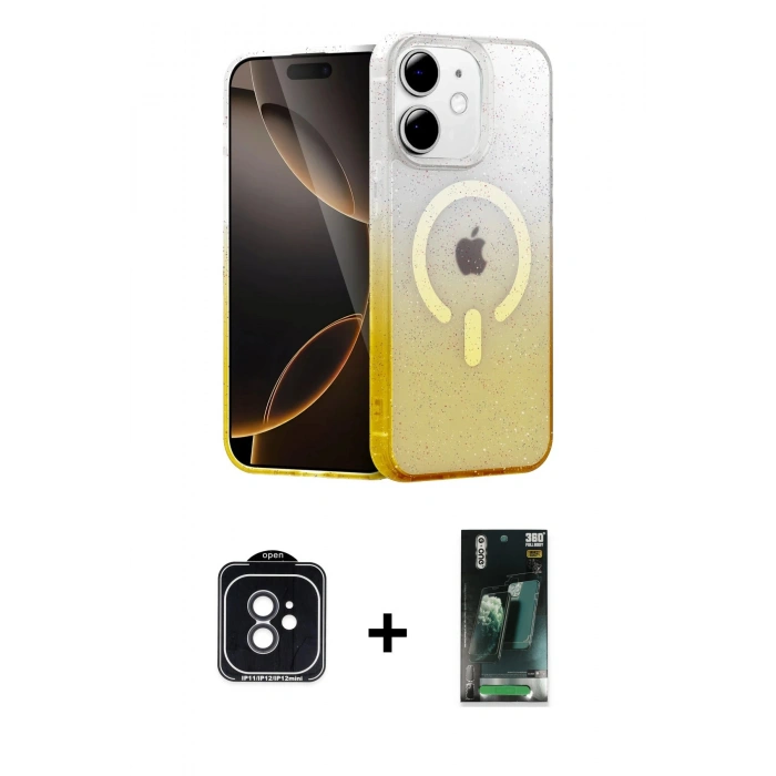 MARSİLYAN™- iPhone 11 Kılıf Eksen Minimal Özel Seri - Siyah 360 Mat Full Body Arka Koruyucu + Siyah PVD Metal Kamera Lens