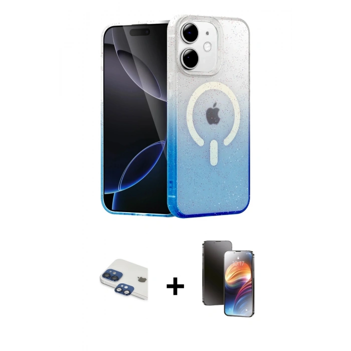 MARSİLYAN™- iPhone 11 Kılıf Eksen Minimal Özel Seri - Siyah 3D Antistatik Mat Seramik Nano Ekran Koruyucu + Pers Alüminyum Kamera Lens - LT