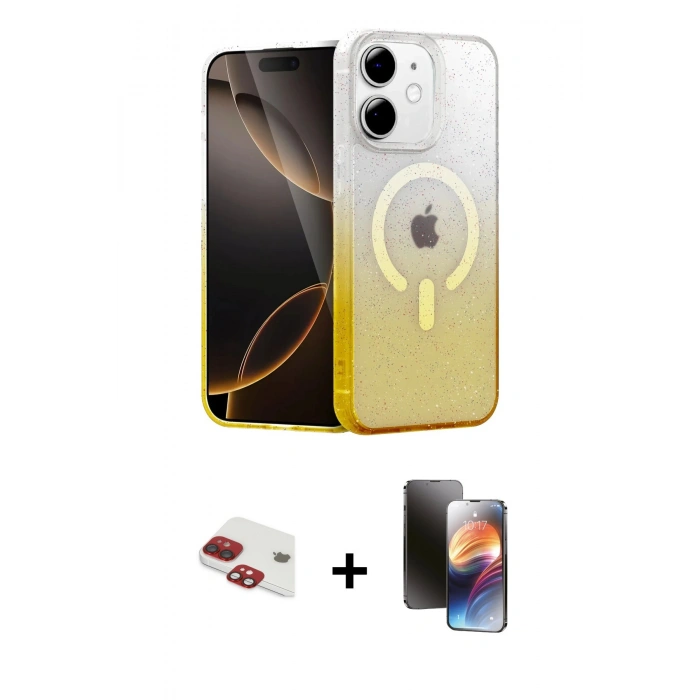 MARSİLYAN™- iPhone 11 Kılıf Eksen Minimal Özel Seri - Siyah 3D Antistatik Mat Seramik Nano Ekran Koruyucu + Pers Alüminyum Kamera Lens - KI