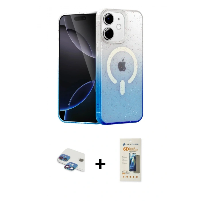 MARSİLYAN™- iPhone 11 Kılıf Eksen Minimal Özel Seri - Siyah 6D Mat Seramik Hayalet Nano Ekran Koruyucu + Pers Alüminyum Kamera Lens - GI