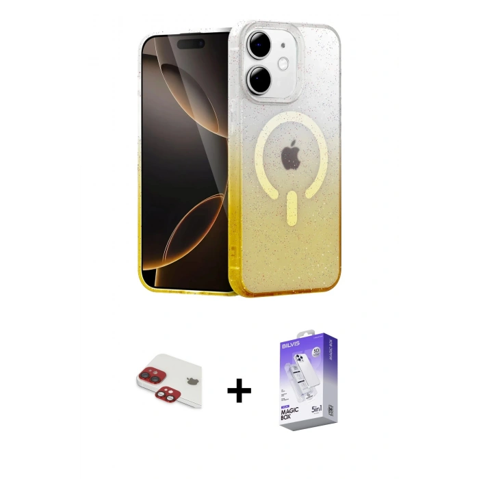 MARSİLYAN™- iPhone 11 Kılıf Eksen Minimal Özel Seri - Siyah Bilvis 5in1 3D Magic Cam Ekran Koruyucu + Pers Alüminyum Kamera Lens - KI