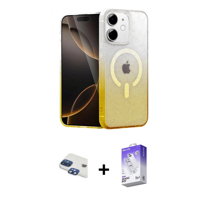 MARSİLYAN™- iPhone 11 Kılıf Eksen Minimal Özel Seri - Siyah Bilvis 5in1 3D Magic Cam Ekran Koruyucu + Pers Alüminyum Kamera Lens - LT
