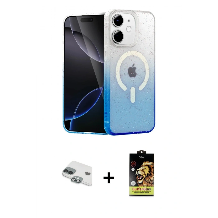 MARSİLYAN™- iPhone 11 Kılıf Eksen Minimal Özel Seri - Siyah Buffer Cam Ekran Koruyucu + Yeşil Pers Alüminyum Kamera Lens