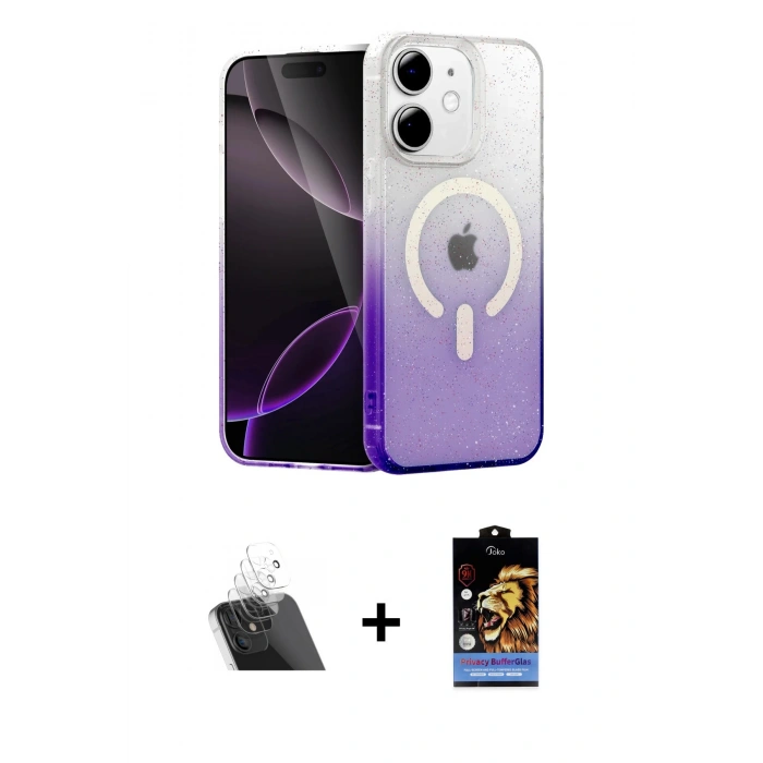 MARSİLYAN™- iPhone 11 Kılıf Eksen Minimal Özel Seri - Siyah Buffer Hayalet Cam Ekran Koruyucu + Kamera Lens Koruma Cam - SF