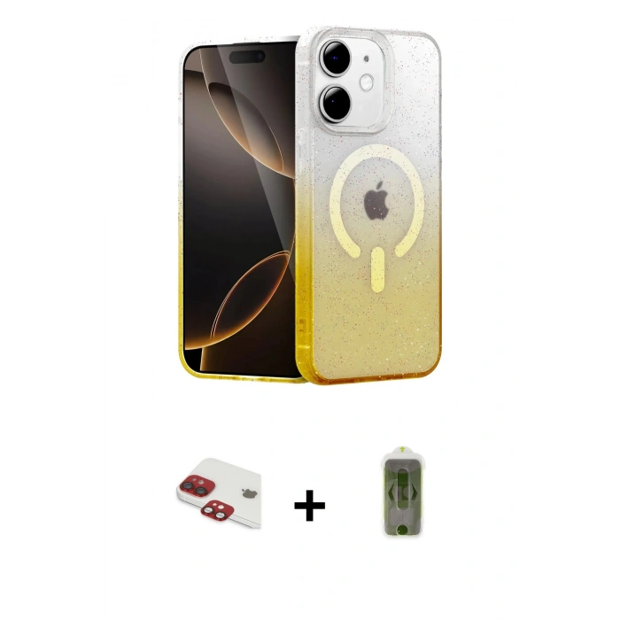 MARSİLYAN™- iPhone 11 Kılıf Eksen Minimal Özel Seri - Siyah Joko Magic 5D Hayalet Cam + Pers Alüminyum Kamera Lens - KI