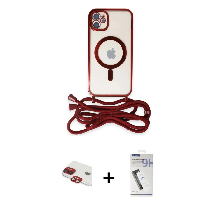 MARSİLYAN™- iPhone 11 Kılıf Eksen Özel Seri - Şeffaf Uv Polymer Nano Ekran Koruyucu + Pers Alüminyum Kamera Lens - KI