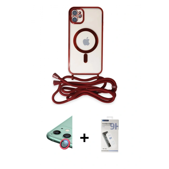 MARSİLYAN™- iPhone 11 Kılıf Eksen Özel Seri - Şeffaf Uv Polymer Nano Ekran Koruyucu + Raze Metal Kamera Lens - KI