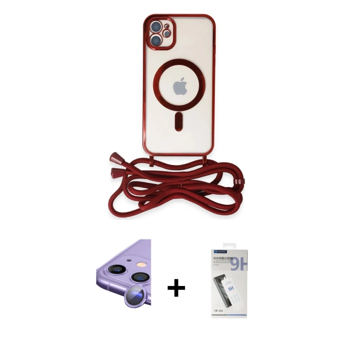 MARSİLYAN™- iPhone 11 Kılıf Eksen Özel Seri - Şeffaf Uv Polymer Nano Ekran Koruyucu + Raze Metal Kamera Lens - MR