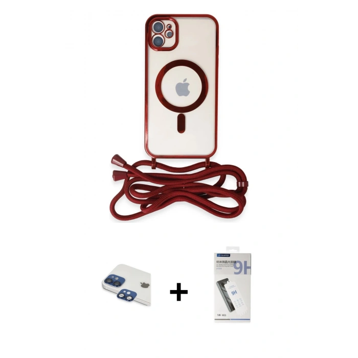 MARSİLYAN™- iPhone 11 Kılıf Eksen Özel Seri - Şeffaf Uv Polymer Nano Ekran Koruyucu + Pers Alüminyum Kamera Lens - LT