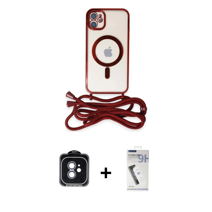 MARSİLYAN™- iPhone 11 Kılıf Eksen Özel Seri - Şeffaf Uv Polymer Nano Ekran Koruyucu + PVD Metal Kamera Lens - MI