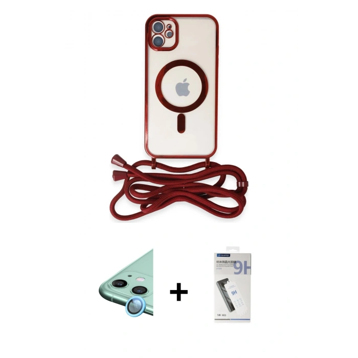 MARSİLYAN™- iPhone 11 Kılıf Eksen Özel Seri - Şeffaf Uv Polymer Nano Ekran Koruyucu + Raze Metal Kamera Lens - MI