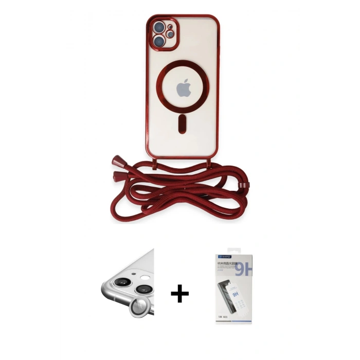 MARSİLYAN™- iPhone 11 Kılıf Eksen Özel Seri - Şeffaf Uv Polymer Nano Ekran Koruyucu + Raze Metal Kamera Lens - GS