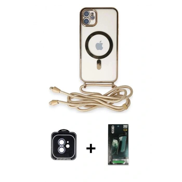 MARSİLYAN™- iPhone 11 Kılıf Eksen Özel Seri - Siyah 360 Mat Full Body Arka Koruyucu + PVD Metal Kamera Lens - MI