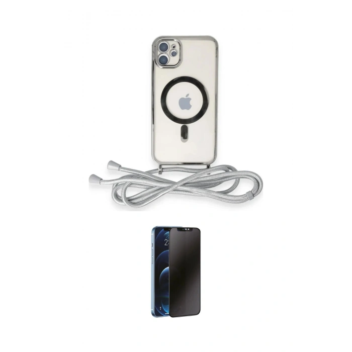 MARSİLYAN™- iPhone 11 Kılıf Eksen Özel Seri - Siyah 3D Antistatik Hayalet Cam Ekran Koruyucu