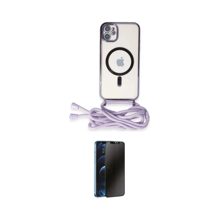 MARSİLYAN™- iPhone 11 Kılıf Eksen Özel Seri - Siyah 3D Antistatik Hayalet Cam Ekran Koruyucu