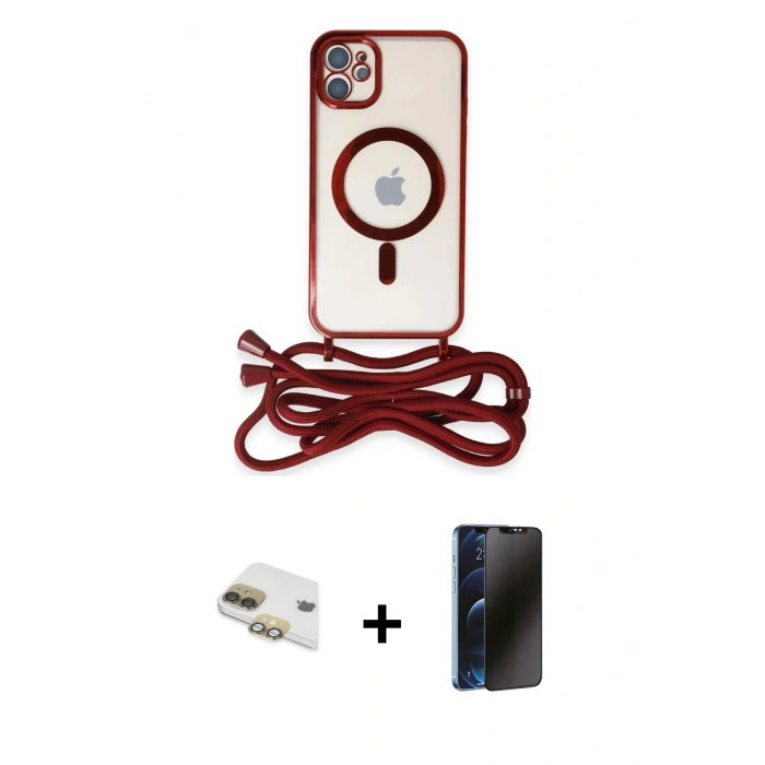 MARSİLYAN™- iPhone 11 Kılıf Eksen Özel Seri - Siyah 3D Antistatik Hayalet Cam Ekran Koruyucu + Pers Alüminyum Kamera Lens - GD