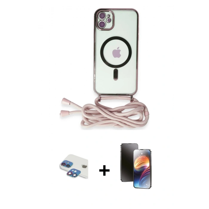 MARSİLYAN™- iPhone 11 Kılıf Eksen Özel Seri - Siyah 3D Antistatik Mat Seramik Nano Ekran Koruyucu + Pers Alüminyum Kamera Lens - GI