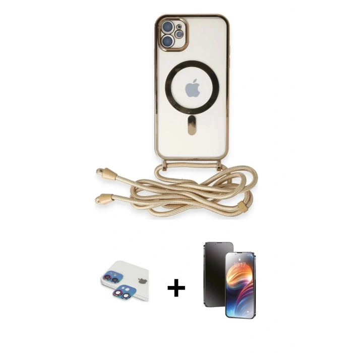 MARSİLYAN™- iPhone 11 Kılıf Eksen Özel Seri - Siyah 3D Antistatik Mat Seramik Nano Ekran Koruyucu + Pers Alüminyum Kamera Lens - GI