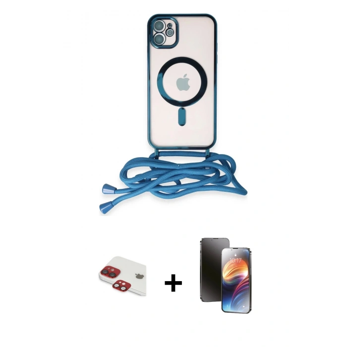 MARSİLYAN™- iPhone 11 Kılıf Eksen Özel Seri - Siyah 3D Antistatik Mat Seramik Nano Ekran Koruyucu + Pers Alüminyum Kamera Lens - KI