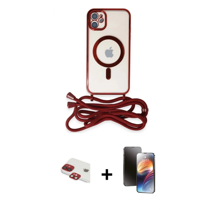 MARSİLYAN™- iPhone 11 Kılıf Eksen Özel Seri - Siyah 3D Antistatik Mat Seramik Nano Ekran Koruyucu + Pers Alüminyum Kamera Lens - KI