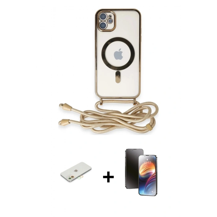 MARSİLYAN™- iPhone 11 Kılıf Eksen Özel Seri - Siyah 3D Antistatik Mat Seramik Nano Ekran Koruyucu + Renkli Kamera Lens Koruma Cam - TU
