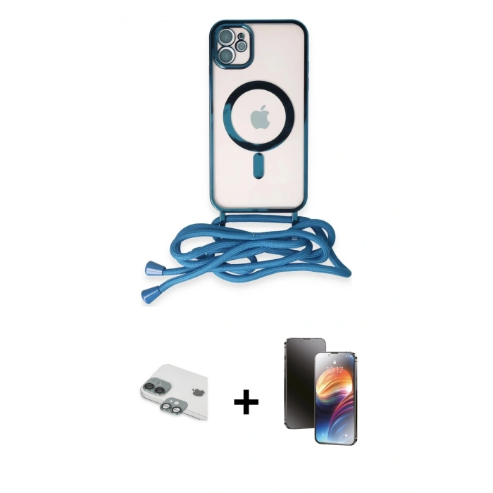 MARSİLYAN™- iPhone 11 Kılıf Eksen Özel Seri - Siyah 3D Antistatik Mat Seramik Nano Ekran Koruyucu + Yeşil Pers Alüminyum Kamera Lens