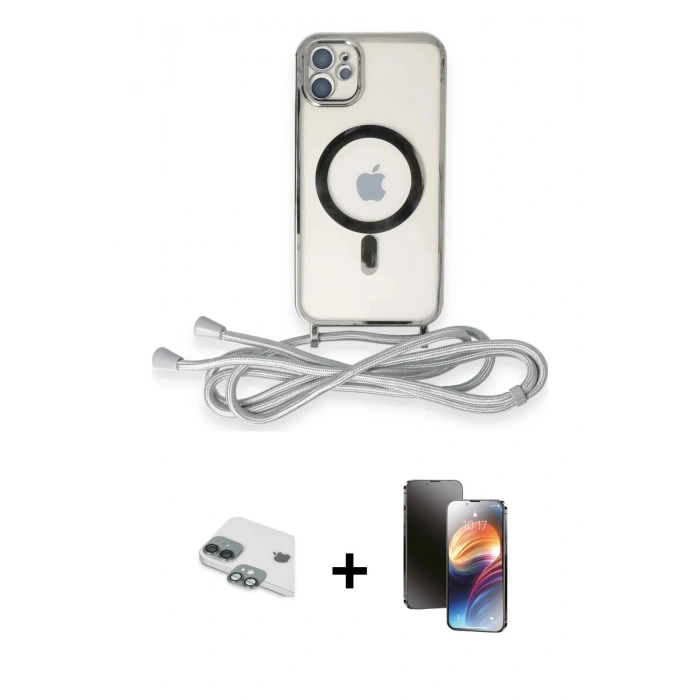 MARSİLYAN™- iPhone 11 Kılıf Eksen Özel Seri - Siyah 3D Antistatik Mat Seramik Nano Ekran Koruyucu + Yeşil Pers Alüminyum Kamera Lens