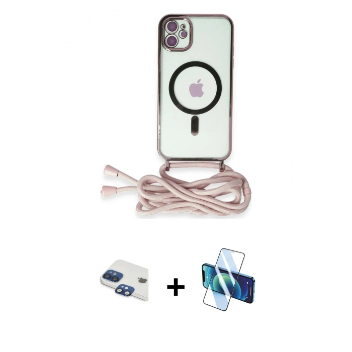 MARSİLYAN™- iPhone 11 Kılıf Eksen Özel Seri - Siyah 3D Antistatik Seramik Nano Ekran Koruyucu + Pers Alüminyum Kamera Lens - LT
