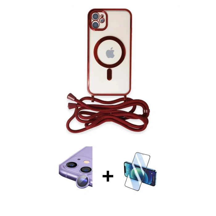 MARSİLYAN™- iPhone 11 Kılıf Eksen Özel Seri - Siyah 3D Antistatik Seramik Nano Ekran Koruyucu + Raze Metal Kamera Lens - MR