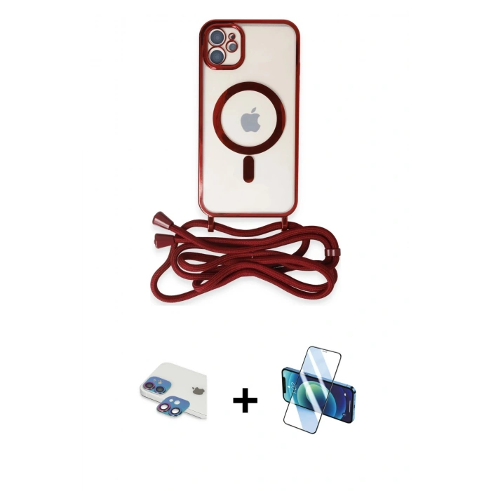 MARSİLYAN™- iPhone 11 Kılıf Eksen Özel Seri - Siyah 3D Antistatik Seramik Nano Ekran Koruyucu + Pers Alüminyum Kamera Lens - GI