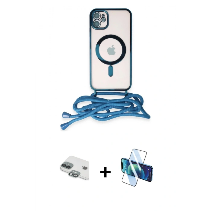MARSİLYAN™- iPhone 11 Kılıf Eksen Özel Seri - Siyah 3D Antistatik Seramik Nano Ekran Koruyucu + Pers Alüminyum Kamera Lens - YL