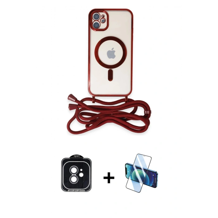 MARSİLYAN™- iPhone 11 Kılıf Eksen Özel Seri - Siyah 3D Antistatik Seramik Nano Ekran Koruyucu + PVD Metal Kamera Lens - SH