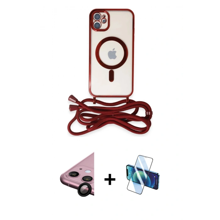 MARSİLYAN™- iPhone 11 Kılıf Eksen Özel Seri - Siyah 3D Antistatik Seramik Nano Ekran Koruyucu + Raze Metal Kamera Lens - SH