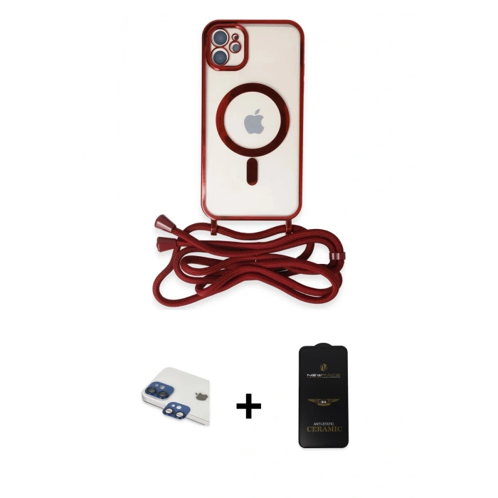 MARSİLYAN™- iPhone 11 Kılıf Eksen Özel Seri - Siyah 6D Antistatik Mat Seramik Hayalet Nano Ekran Koruyucu + Lacivert Pers Alüminyum Kamera Lens