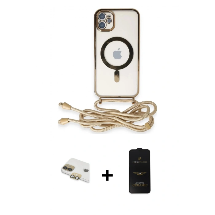 MARSİLYAN™- iPhone 11 Kılıf Eksen Özel Seri - Siyah 6D Antistatik Mat Seramik Hayalet Nano Ekran Koruyucu + Pers Alüminyum Kamera Lens - GD