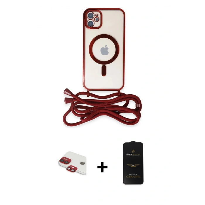 MARSİLYAN™- iPhone 11 Kılıf Eksen Özel Seri - Siyah 6D Antistatik Mat Seramik Hayalet Nano Ekran Koruyucu + Pers Alüminyum Kamera Lens - KI