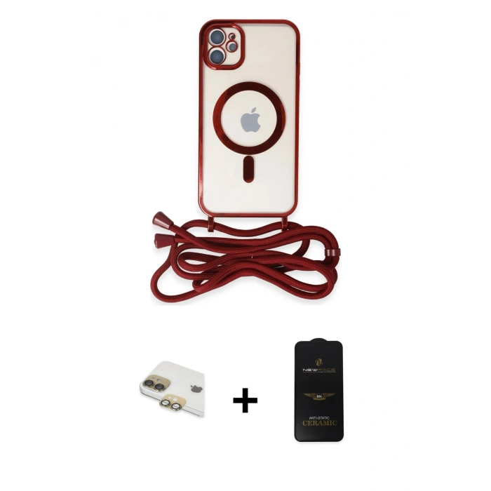 MARSİLYAN™- iPhone 11 Kılıf Eksen Özel Seri - Siyah 6D Antistatik Mat Seramik Hayalet Nano Ekran Koruyucu + Pers Alüminyum Kamera Lens - GD
