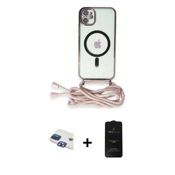 MARSİLYAN™- iPhone 11 Kılıf Eksen Özel Seri - Siyah 6D Antistatik Mat Seramik Hayalet Nano Ekran Koruyucu + Lacivert Pers Alüminyum Kamera Lens