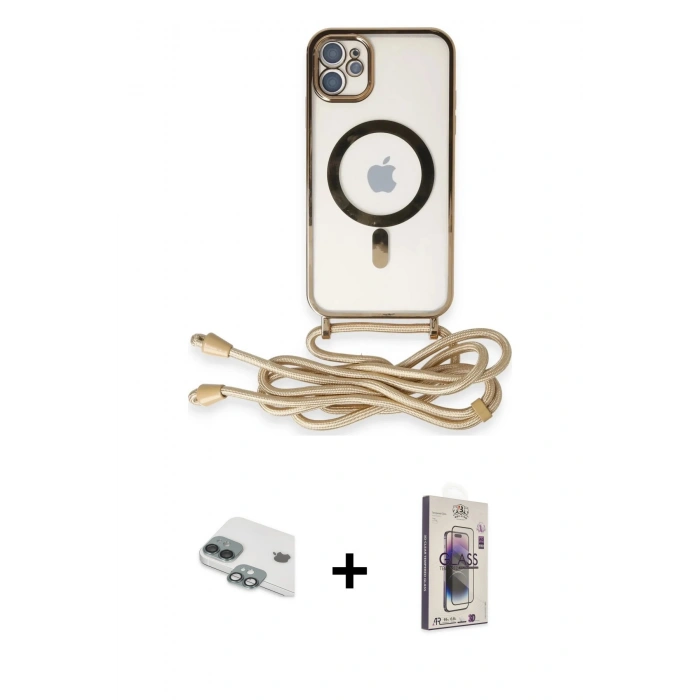 MARSİLYAN™- iPhone 11 Kılıf Eksen Özel Seri - Siyah Bilvis 3D Cam Ekran Koruyucu + Pers Alüminyum Kamera Lens - YL