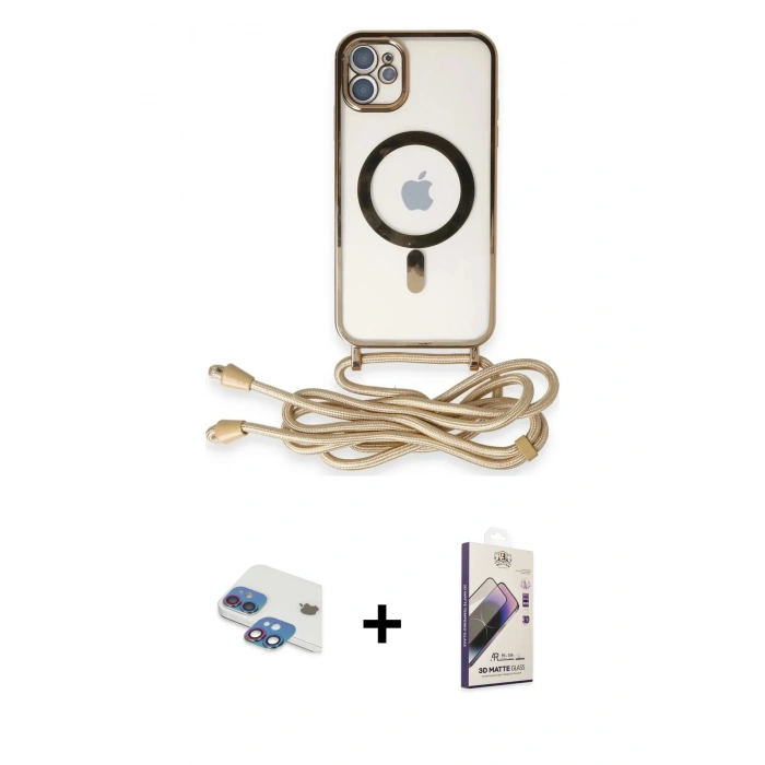 MARSİLYAN™- iPhone 11 Kılıf Eksen Özel Seri - Siyah Bilvis 3D Mat Cam Ekran Koruyucu + Pers Alüminyum Kamera Lens - GI
