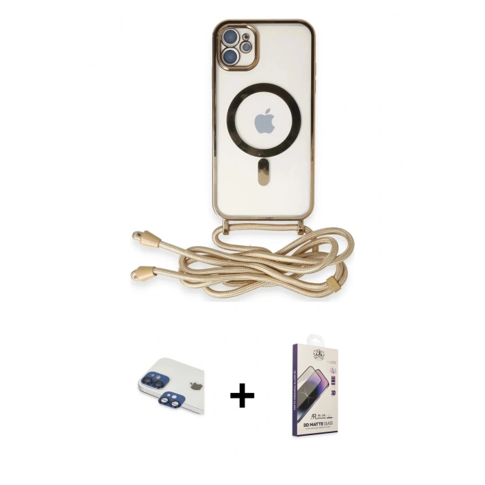 MARSİLYAN™- iPhone 11 Kılıf Eksen Özel Seri - Siyah Bilvis 3D Mat Cam Ekran Koruyucu + Pers Alüminyum Kamera Lens - LT