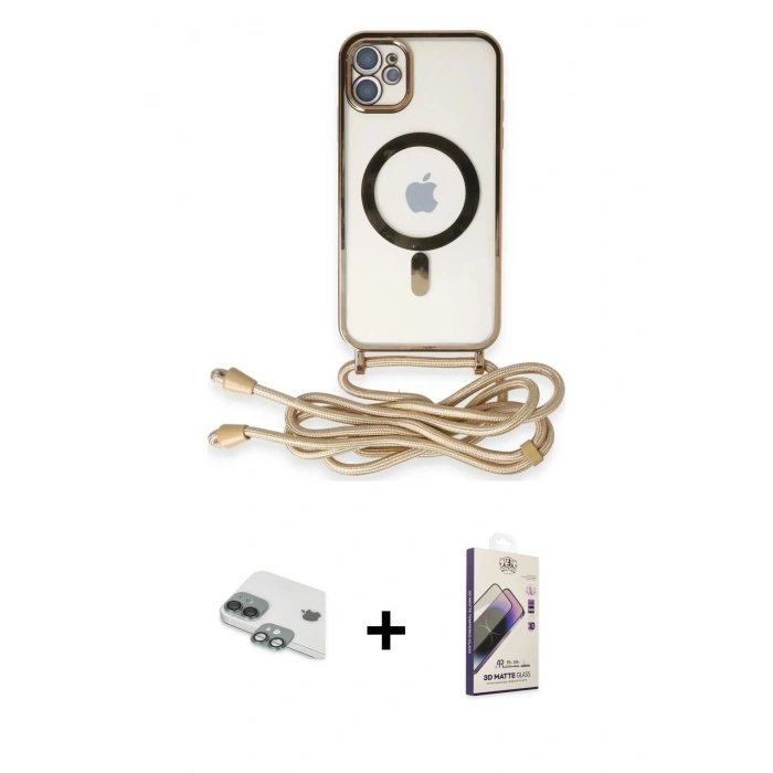 MARSİLYAN™- iPhone 11 Kılıf Eksen Özel Seri - Siyah Bilvis 3D Mat Cam Ekran Koruyucu + Pers Alüminyum Kamera Lens - YL