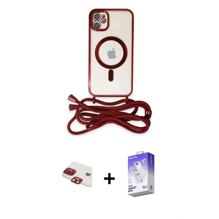 MARSİLYAN™- iPhone 11 Kılıf Eksen Özel Seri - Siyah Bilvis 5in1 3D Magic Cam Ekran Koruyucu + Pers Alüminyum Kamera Lens - KI