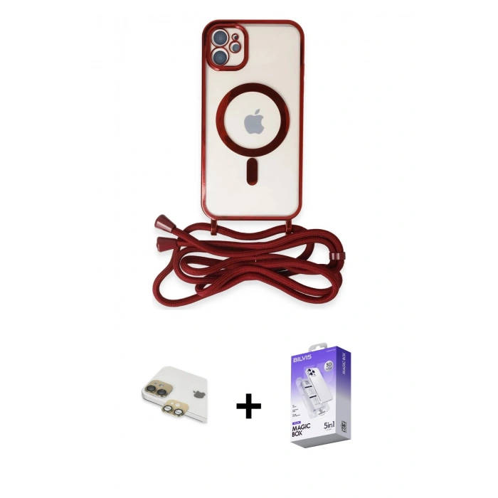 MARSİLYAN™- iPhone 11 Kılıf Eksen Özel Seri - Siyah Bilvis 5in1 3D Magic Cam Ekran Koruyucu + Pers Alüminyum Kamera Lens - GD