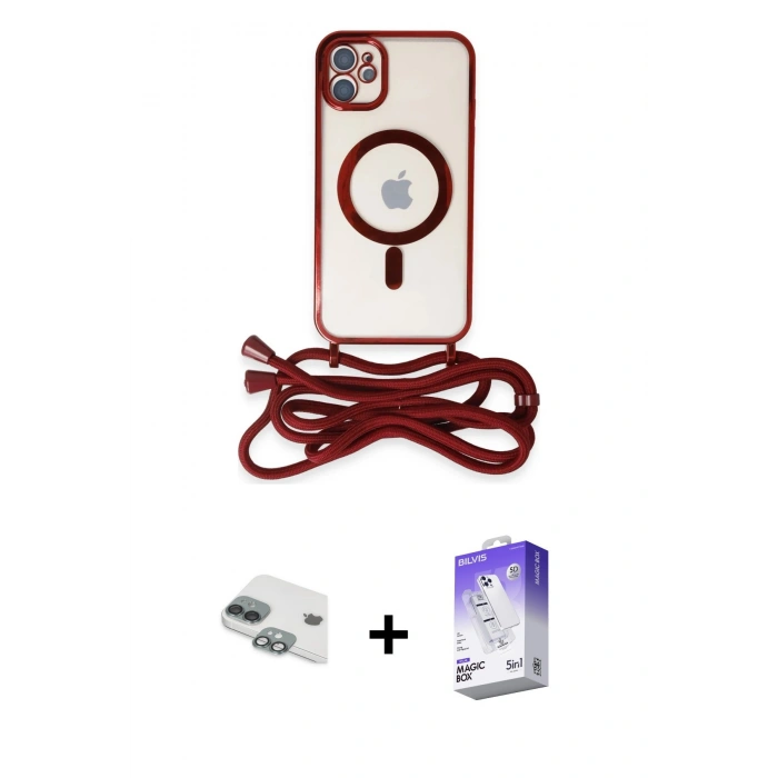 MARSİLYAN™- iPhone 11 Kılıf Eksen Özel Seri - Siyah Bilvis 5in1 3D Magic Cam Ekran Koruyucu + Pers Alüminyum Kamera Lens - YL