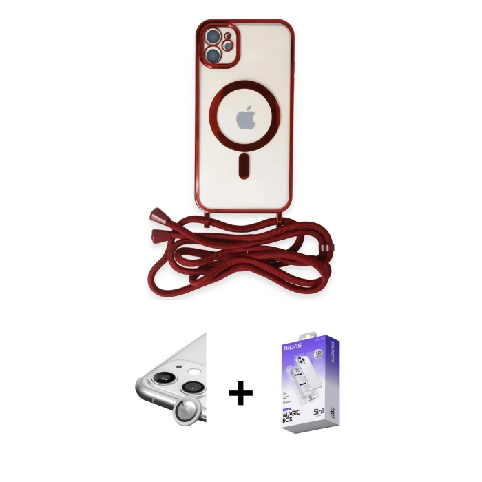 MARSİLYAN™- iPhone 11 Kılıf Eksen Özel Seri - Siyah Bilvis 5in1 3D Magic Cam Ekran Koruyucu + Raze Metal Kamera Lens - GS