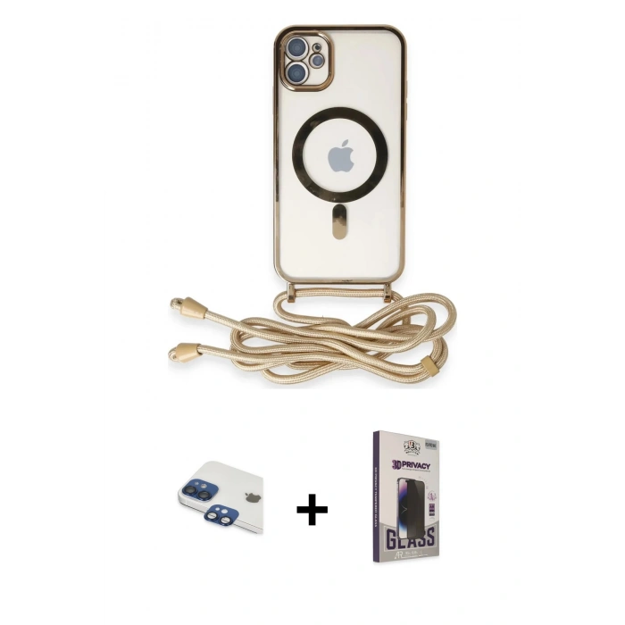 MARSİLYAN™- iPhone 11 Kılıf Eksen Özel Seri - Siyah Bilvis Hayalet Cam Ekran Koruyucu + Pers Alüminyum Kamera Lens - LT
