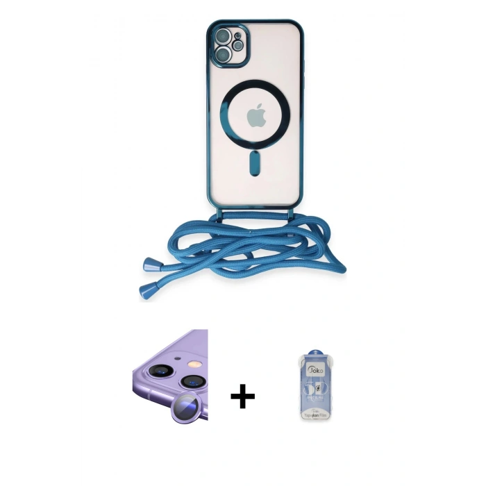 MARSİLYAN™- iPhone 11 Kılıf Eksen Özel Seri - Siyah Joko Magic 5D Cam + Raze Metal Kamera Lens - MR