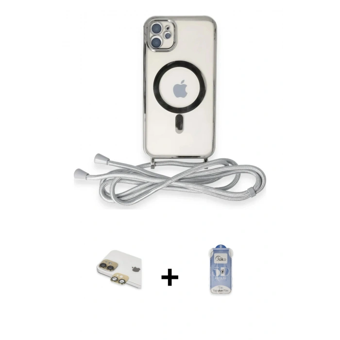 MARSİLYAN™- iPhone 11 Kılıf Eksen Özel Seri - Siyah Joko Magic 5D Cam + Pers Alüminyum Kamera Lens - GD