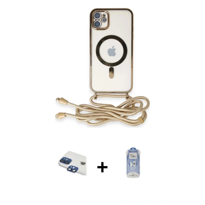 MARSİLYAN™- iPhone 11 Kılıf Eksen Özel Seri - Siyah Joko Magic 5D Cam + Pers Alüminyum Kamera Lens - LT